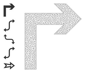 Web network turn right icon with simple symbols vector