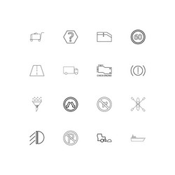 Cars and transportation linear thin icons set vector