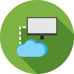 Cloud and connected computers vector