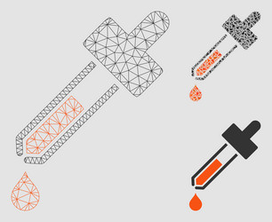 Dropper mesh 2d model and triangle mosaic vector