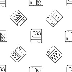 grey line books about programming icon isolated vector image