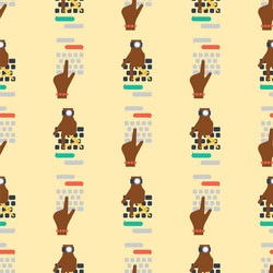 Users hands on keyboard seamless pattern computer vector