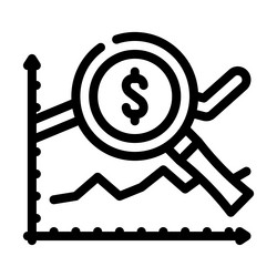 analytics business chart line icon vector