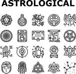 Astrological objects collection icons set vector