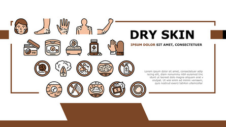 Dry skin treatment landing header vector