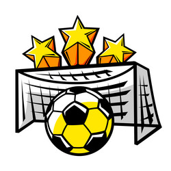 Emblem with soccer symbols football club label vector