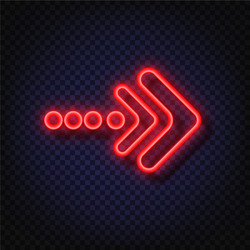 Glowing Neon Arrow Pointer Sign vector image