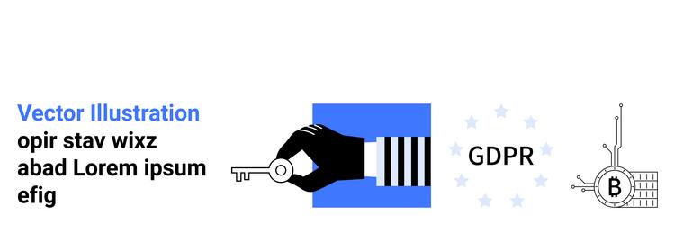 hand holding key with gdpr text circuit board vector image