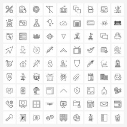 Set 81 simple line icons for web and print vector