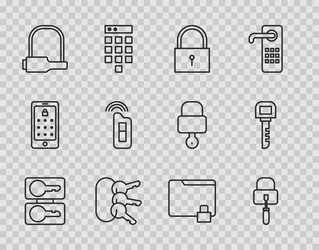 set line casting keys lock picks for picking vector image