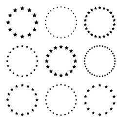 stars of various sizes arranged in a circle round vector image