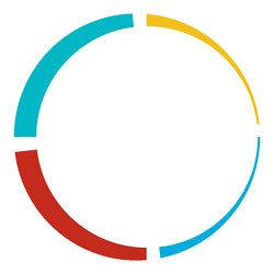 4 part section segmented circle abstract dashed vector image