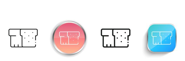 bread icon thin linear regular and button style vector image
