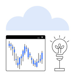 cloud computing data analytics with chart vector image
