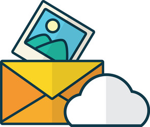 Cloud computing send email picture vector