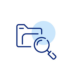 folder and magnifying glass searching files vector image
