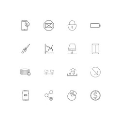 internet of things linear thin icons set outlined vector image