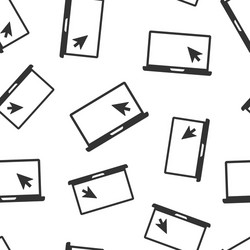 laptop computer icon in flat style cursor vector image