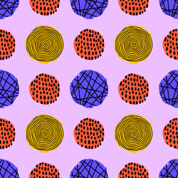 seamless pattern with round textured elements vector image