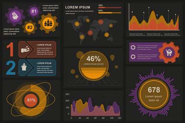set of infographic elements data visualization vector image