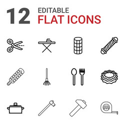 12 tool icons vector