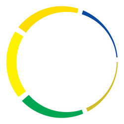 5 part section segmented circle abstract dashed vector