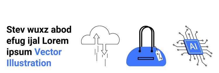 abstract concepts of cloud computing vector image