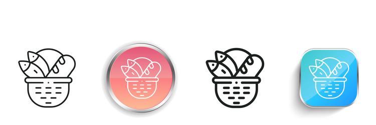 bread icon thin linear regular and button style vector image