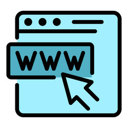 browser window icon color outline vector image
