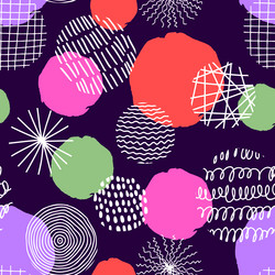 seamless pattern with round textured elements vector image