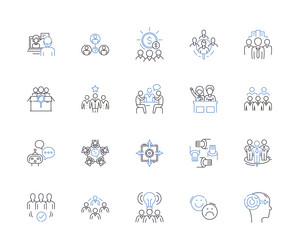 teambuilding basics outline icons collection vector