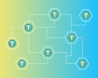 tether cryptocurrency blockchain background style vector image