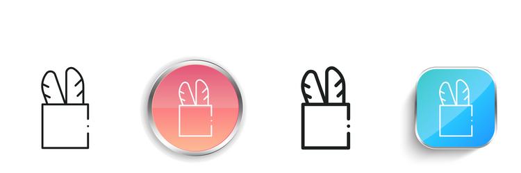 bread icon thin linear regular and button style vector image