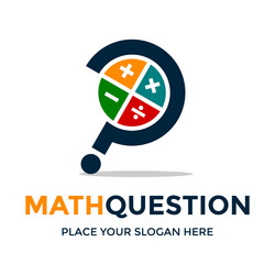 Math question logo template this design use calc vector