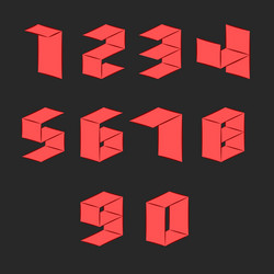 numbers set isometric parallel surfaces shape vector image