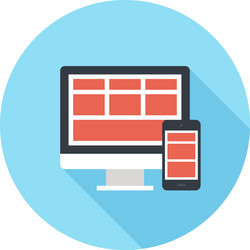 responsive design flat web icon concept vector image