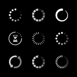 set icons loading progress vector image