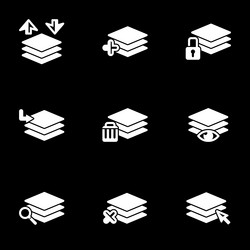Set of simple icons on a theme layer work vector
