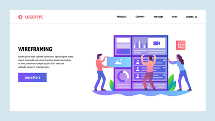 web site onboarding screens developers build vector