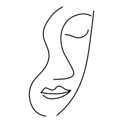 abstract minimalistic continuous line drawing vector image