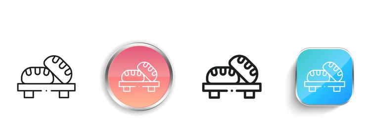 bread icon thin linear regular and button style vector image