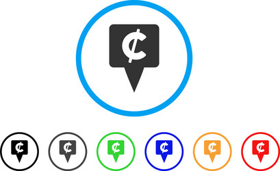 cent map pointer rounded icon vector image