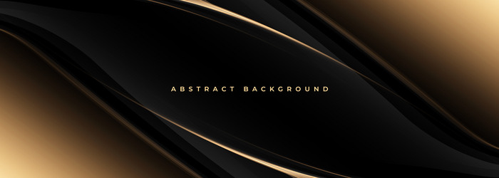 Elegant black and gold wide abstract luxury vector