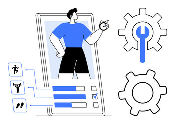 fitness app user managing activity settings vector image