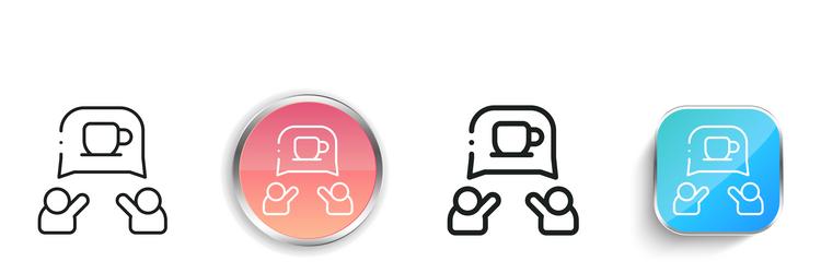 hang out icon thin linear regular and button vector image