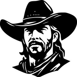 Minimalist Cowboy Silhouette Vector Image