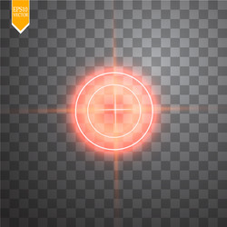 Neon red target isolated game interface element vector