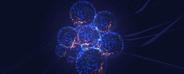 neural network concept connected cells with links vector image
