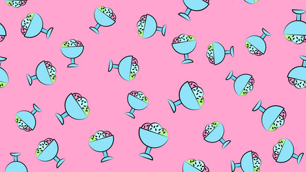 seamless pattern abstract ice cream in a bowl vector image