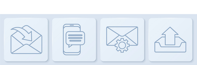 set line envelope setting chat messages vector image